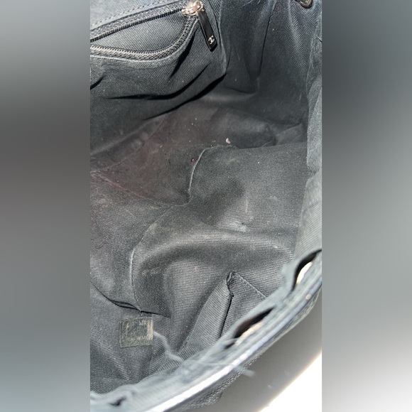 Preowned Authentic Chanel Black Caviar Leather, Pleated Half Moon Flap Bag - Picture 12 of 16